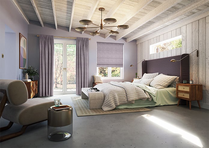 Rhea, Grape - Motorised Roman Blind - Image 6